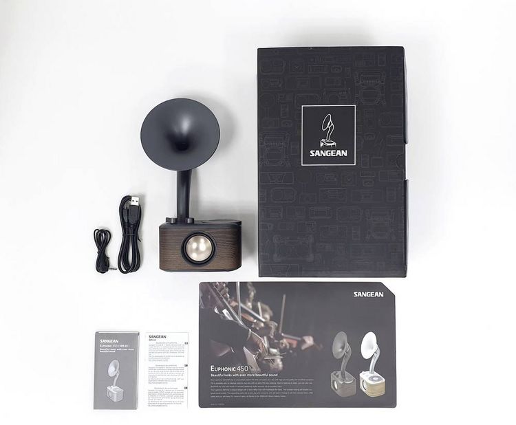 Produktbild: Sangean WR-45 Black Tischradio UKW AUX, Bluetooth&reg; wiederaufladbar Schwarz