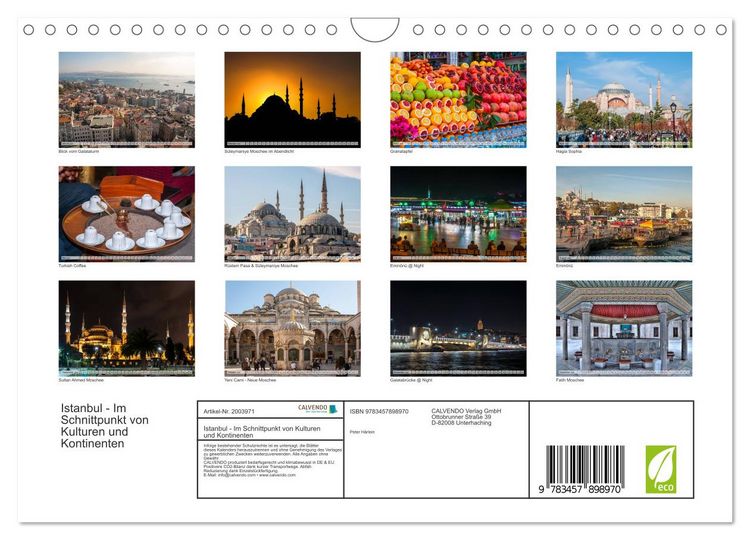 Produktbild: Istanbul - Im Schnittpunkt von Kulturen und Kontinenten (Wandkalender 2026 DIN A4 quer), CALVENDO Monatskalender