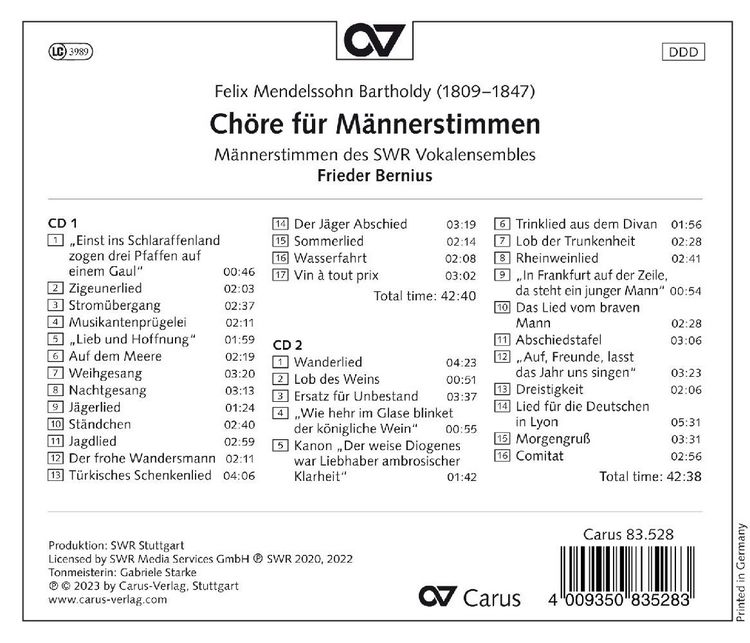 Produktbild: Ch&ouml;re f&uuml;r M&auml;nnerstimmen
