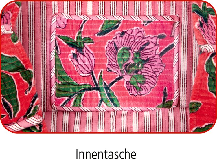 Produktbild: Samtshopper Blumen, pink - Lieblingsst&uuml;cke