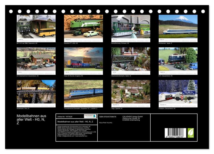 Produktbild: Modellbahnen aus aller Welt - H0, N, Z (Tischkalender 2026 DIN A5 quer), CALVENDO Monatskalender