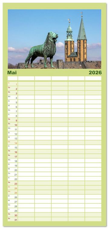 Produktbild: Familienplaner 2026 - Ohh, Du wundersch&ouml;ner Harz! mit 5 Spalten (Wandkalender, 21 x 45 cm) CALVENDO