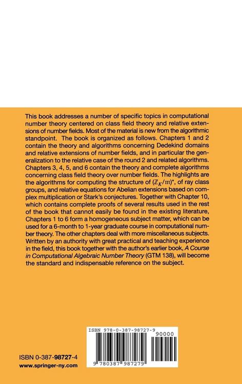 Produktbild: Advanced Topics in Computational Number Theory