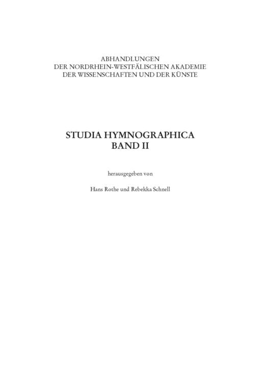 Produktbild: Studia Hymnographica II
