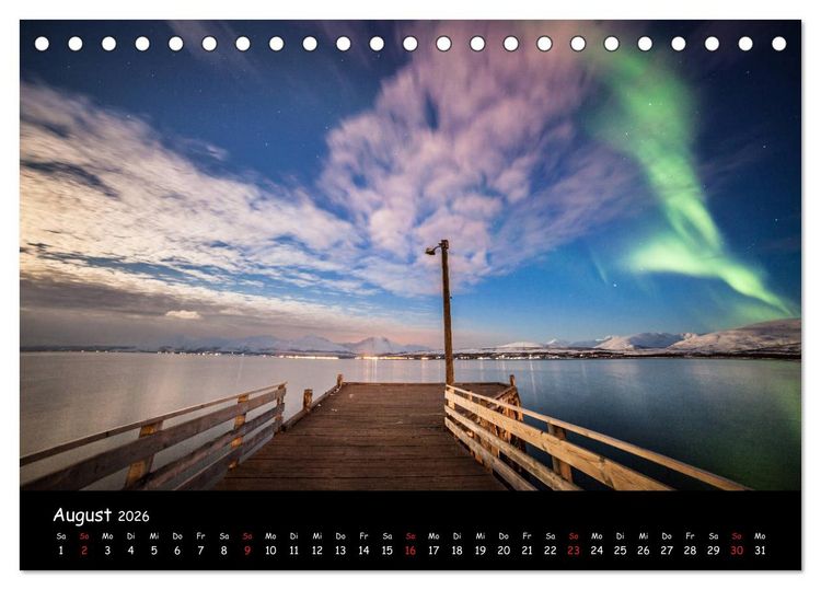 Produktbild: Nordlichtkalender (Tischkalender 2026 DIN A5 quer), CALVENDO Monatskalender