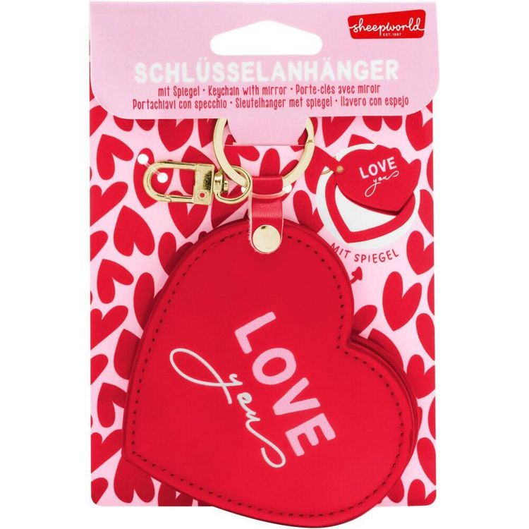 Produktbild: Schl&uuml;sselanh&auml;nger mit Spiegel mit Motiv "Love"