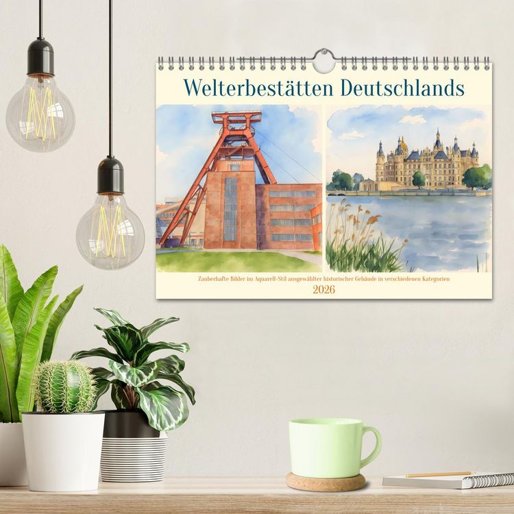 Produktbild: Welterbest&auml;tten Deutschlands (Wandkalender 2026 DIN A4 quer), CALVENDO Monatskalender
