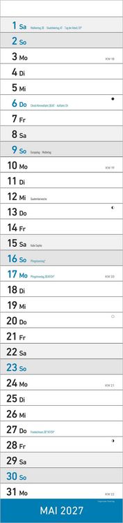 Produktbild: Streifenplaner XL BLAU 2027