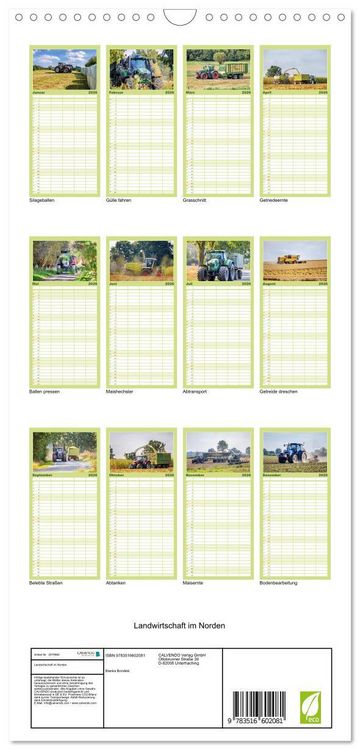 Produktbild: Familienplaner 2026 - Landwirtschaft im Norden mit 5 Spalten (Wandkalender, 21 x 45 cm) CALVENDO