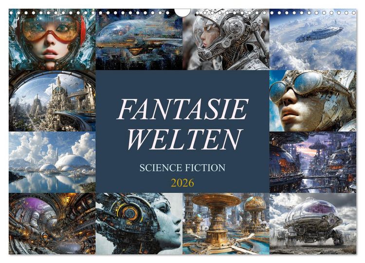 Produktbild: Fantasie Welten - Science Fiction (Wandkalender 2026 DIN A3 quer), CALVENDO Monatskalender