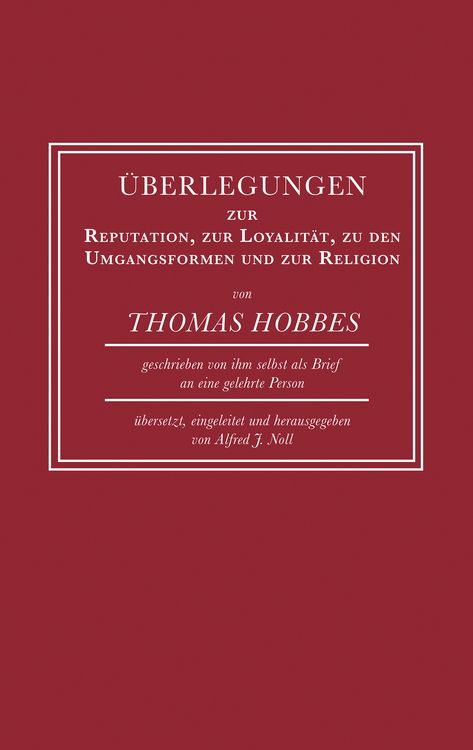 Produktbild: &Uuml;berlegungen zur Reputation, zur Loyalit&auml;t, zu den Umgangsformen und zur Religion
