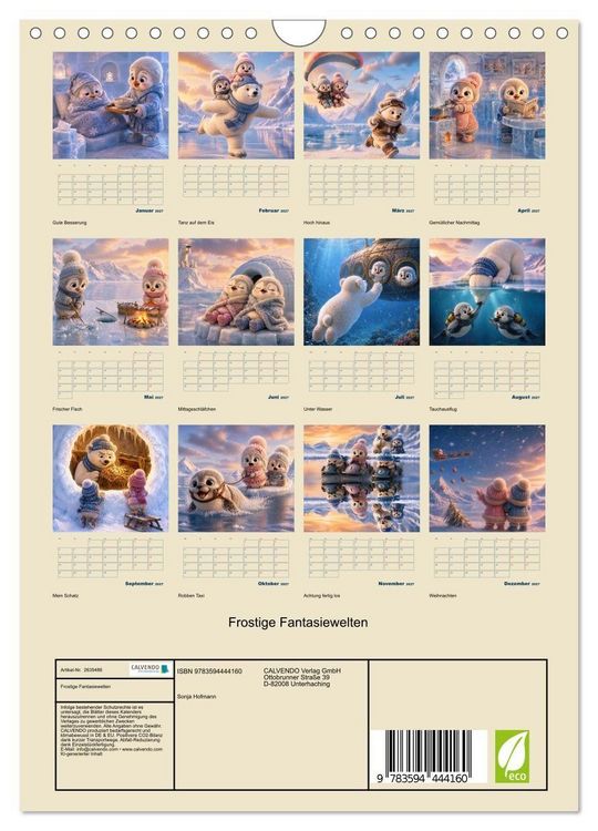 Produktbild: Frostige Fantasiewelten (Wandkalender 2027 DIN A4 hoch), CALVENDO Monatskalender