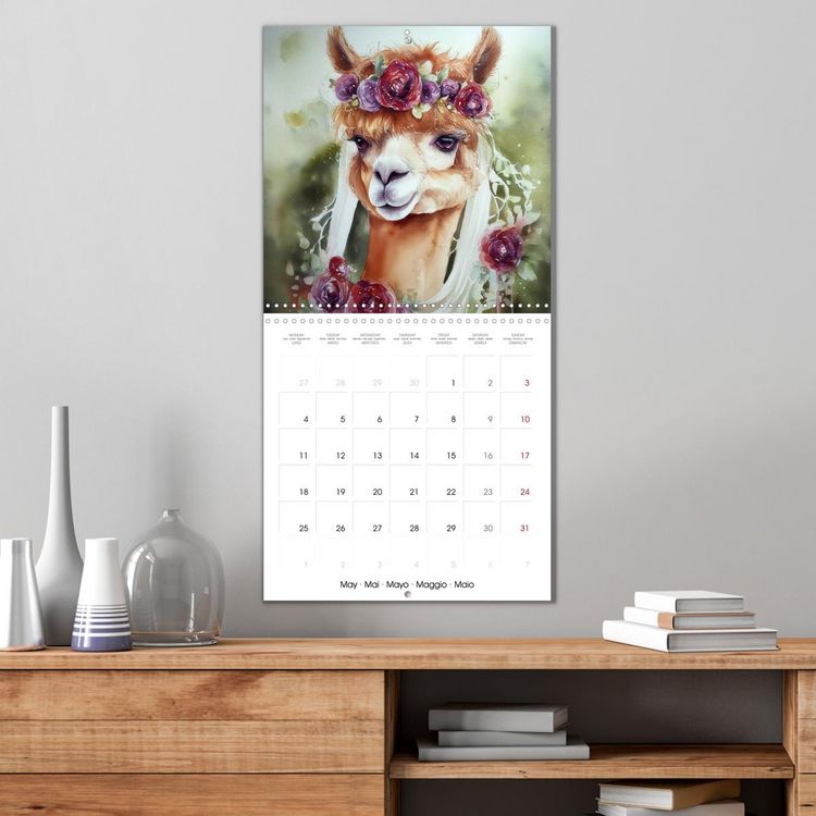 Produktbild: Alpagas du c&oelig;ur (Calendrier mural carr&eacute; 2026 30x30 cm) Calendrier double avec une page pour vos prises de notes