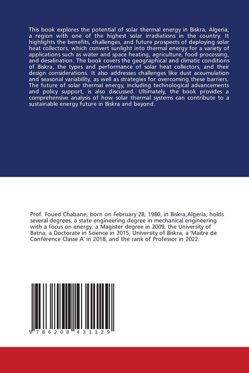 Produktbild: Renewable energy in arid regions: solar heat collectors in Biskra
