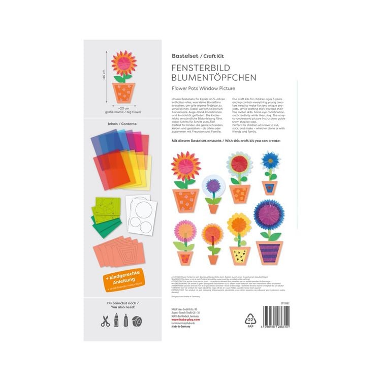Produktbild: Bastelset - Fensterbild Blument&ouml;pfchen