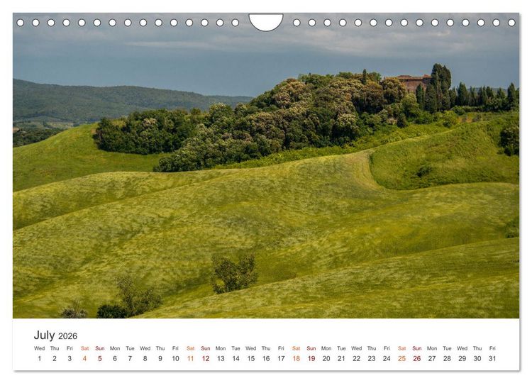 Produktbild: Tuscany A color palette (Wall Calendar 2026 DIN A4 landscape), CALVENDO 12 Month Wall Calendar