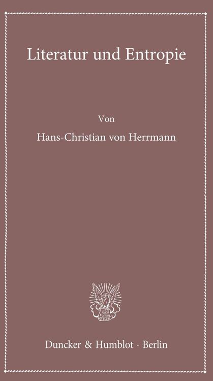 Produktbild: Literatur und Entropie.