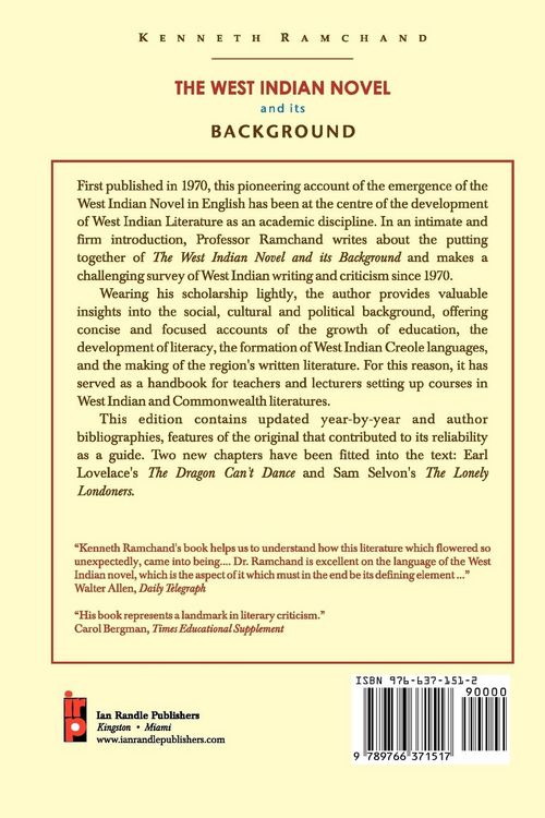 Produktbild: The West Indian Novel and Its Background