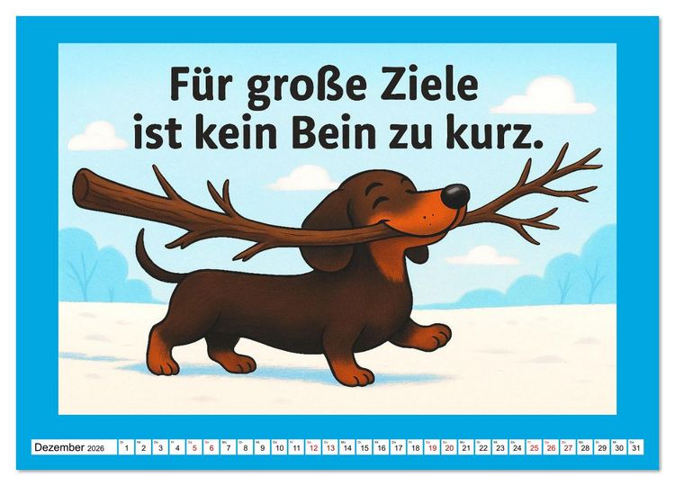 Produktbild: Fehlerfrei. Dackel eben. (Wandkalender 2026 DIN A3 quer), CALVENDO Monatskalender