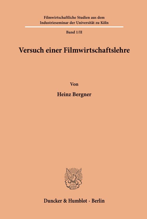 Produktbild: Versuch einer Filmwirtschaftslehre.