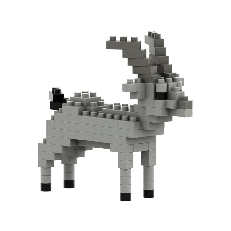 Produktbild: BRIXIES 200155 - Steinbock, 3D Konstruktionsbausatz aus Ministeinen, 90 Teile