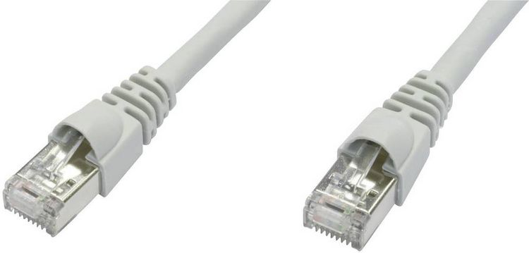 Produktbild: Teleg&auml;rtner 100009115 RJ45 Patchkabel CAT 6a S/FTP 25.00 m Grau Flammwidrig, mit Rastnasenschutz, Flammwidrig, Halogenfrei, UL-zertifiziert 1 St.