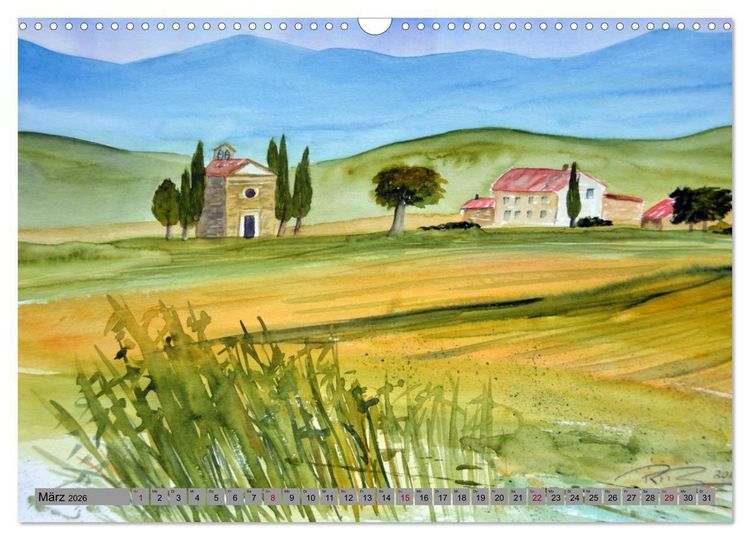 Produktbild: Toskana Aquarelle (Wandkalender 2026 DIN A3 quer), CALVENDO Monatskalender