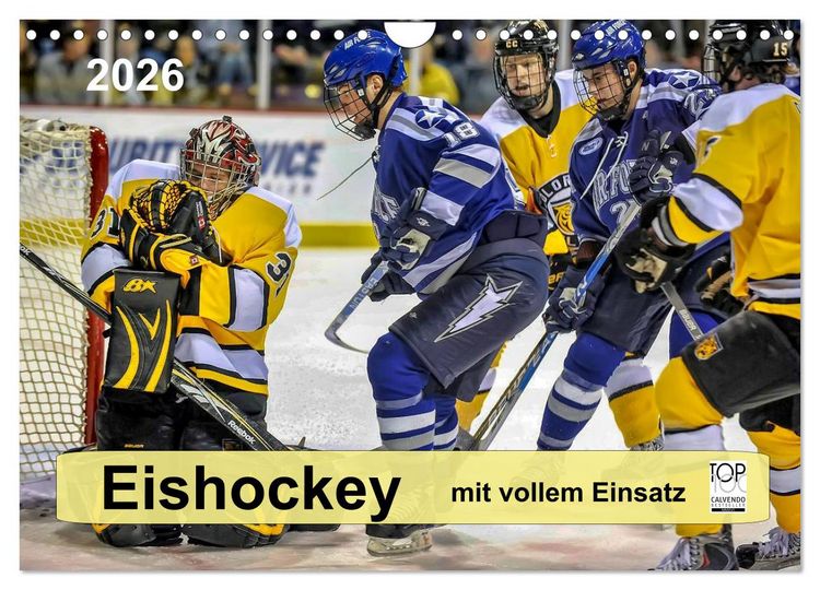 Produktbild: Mit vollem Einsatz - Eishockey (Wandkalender 2026 DIN A4 quer), CALVENDO Monatskalender