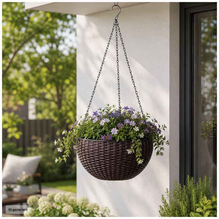 Produktbild: HTI-Living Blumenampel Nessa Rattanoptik Braun Blumenampel Nessa Rattanoptik Braun