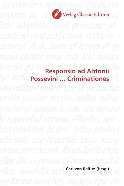 Produktbild: Responsio ad Antonii Possevini ... Criminationes