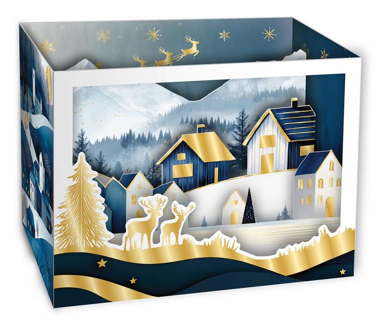 Produktbild: Weihnachtskarte Pop-Up - Winterliche Dorfidylle