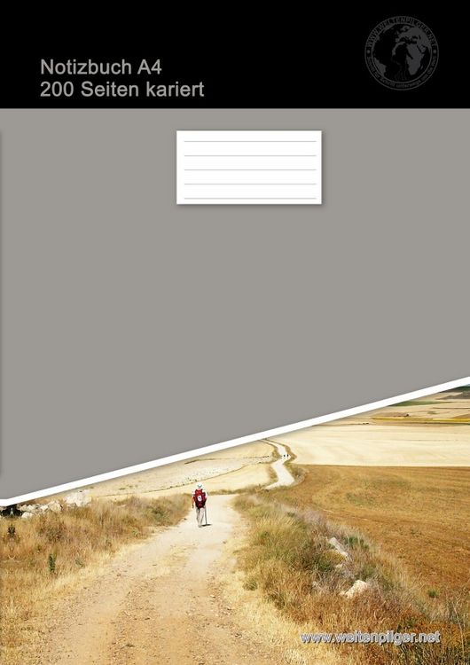 Produktbild: Notizbuch A4 200 Seiten kariert (Softcover Grau)