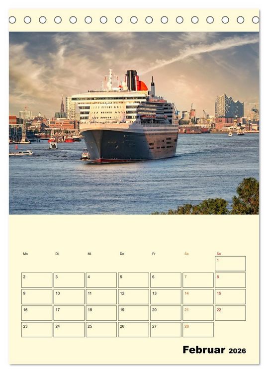 Produktbild: Kreuzfahrtschiffe - die Welt ist dein Ziel (Tischkalender 2026 DIN A5 hoch), CALVENDO Monatskalender