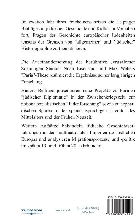 Produktbild: Leipziger Beitr&auml;ge zur j&uuml;dischen Geschichte und Kultur / 2004