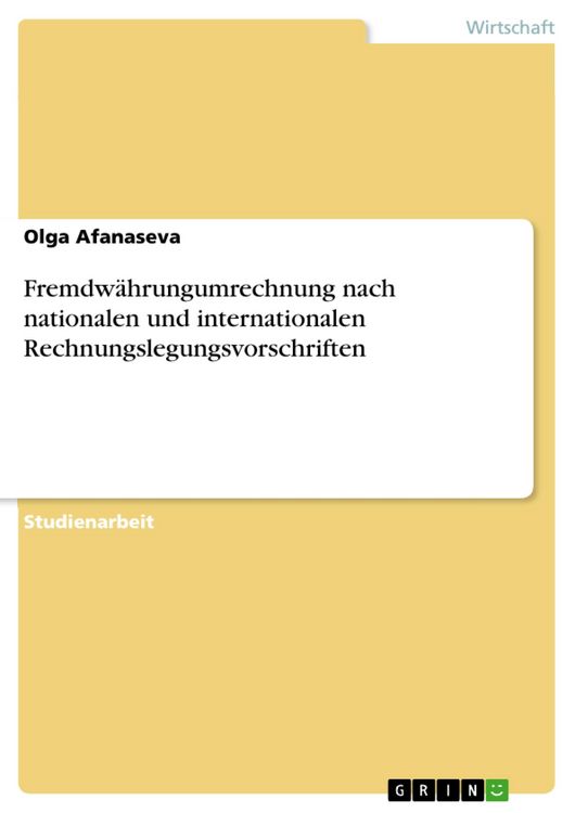 Produktbild: Fremdw&auml;hrungumrechnung nach nationalen und internationalen Rechnungslegungsvorschriften