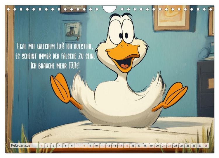 Produktbild: Gans coole Spr&uuml;che (Wandkalender 2026 DIN A4 quer), CALVENDO Monatskalender