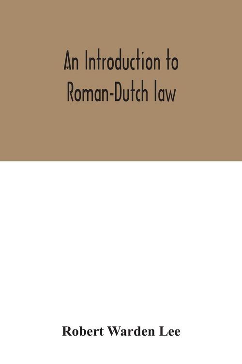 Produktbild: An introduction to Roman-Dutch law