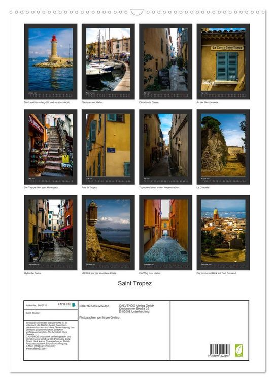 Produktbild: Saint Tropez (Wandkalender 2027 DIN A2 hoch), CALVENDO Monatskalender