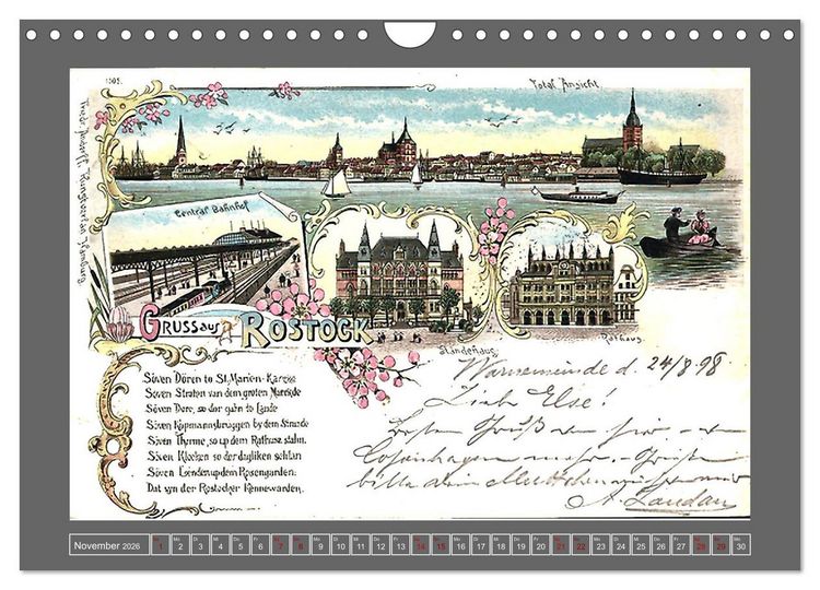 Produktbild: Gru&szlig; aus Rostock (Wandkalender 2026 DIN A4 quer), CALVENDO Monatskalender