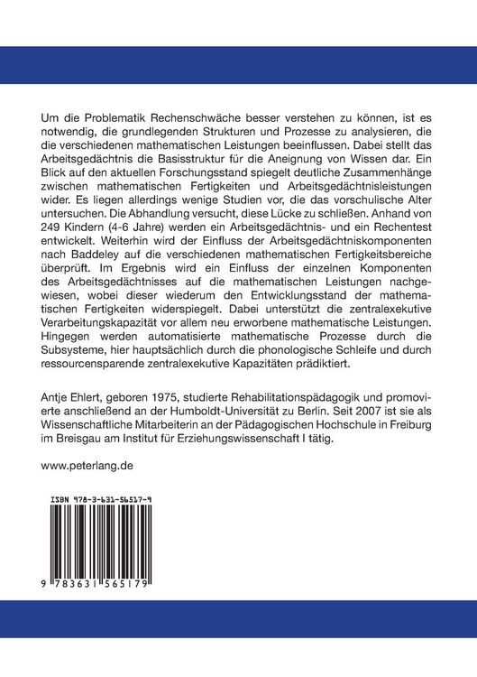 Produktbild: Arbeitsged&auml;chtnis und Rechnen im Vorschulalter