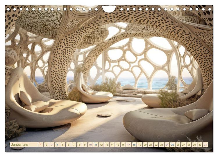 Produktbild: Exzentrische biomorphe Architektur (Wandkalender 2026 DIN A4 quer), CALVENDO Monatskalender