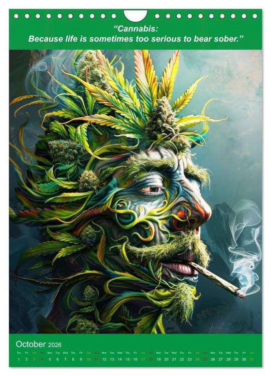 Produktbild: The funniest cannabis pictures and slogans (Wall Calendar 2026 DIN A4 portrait), CALVENDO 12 Month Wall Calendar