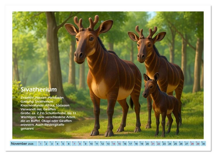 Produktbild: Urige Megafauna pr&auml;historisch und niedlich (Wandkalender 2026 DIN A4 quer), CALVENDO Monatskalender