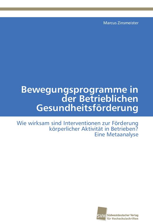 Produktbild: Bewegungsprogramme in der Betrieblichen Gesundheitsf&ouml;rderung