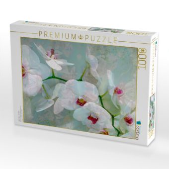 Produktbild: CALVENDO Puzzle Wei&szlig; Blaue Orchidee | 1000 Teile Lege-Gr&ouml;&szlig;e 64x48cm Foto-Puzzle f&uuml;r gl&uuml;ckliche Stunden