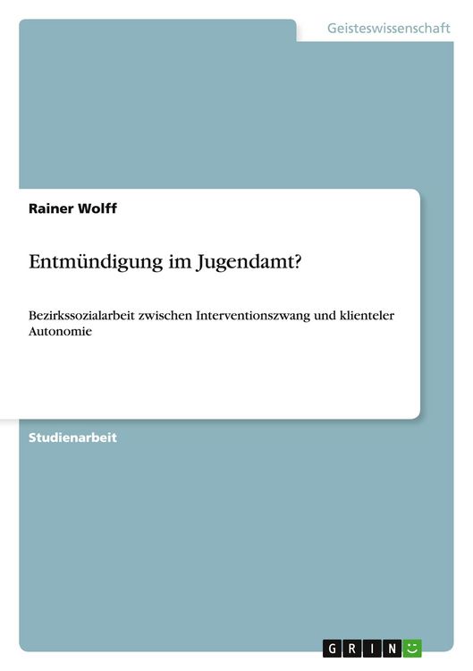 Produktbild: Entm&uuml;ndigung im Jugendamt?