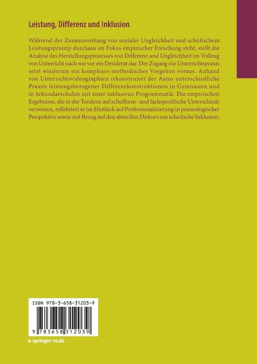 Produktbild: Leistung, Differenz und Inklusion