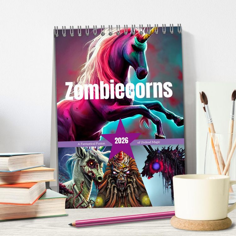 Produktbild: Zombiecorns (Desk Calendar 2026 DIN A5 portrait), CALVENDO 12 Month DeskCalendar