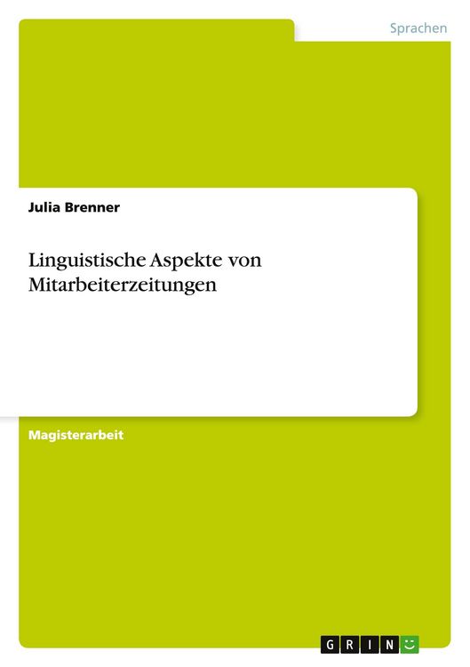 Produktbild: Linguistische Aspekte von Mitarbeiterzeitungen