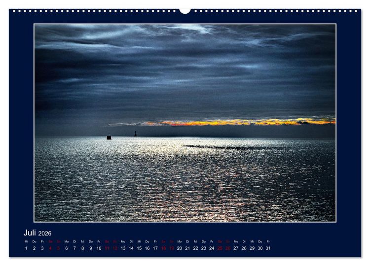 Produktbild: Wolken, Watt und Wellen. Fotografische Impressionen vom Jadebusen. (hochwertiger Premium Wandkalender 2026 DIN A2 quer), Kunstdruck in Hochglanz